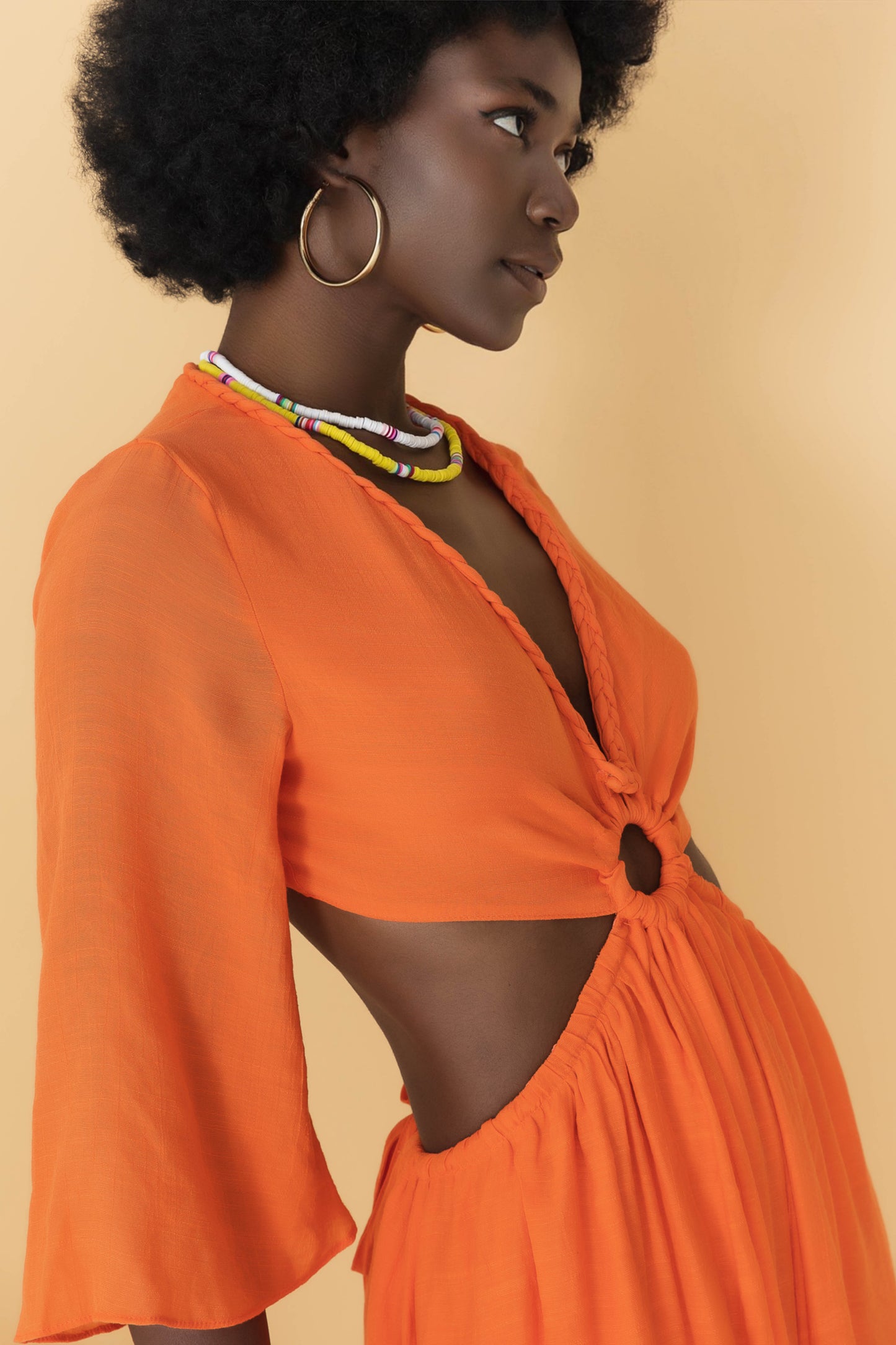 Orange summery maxi dress